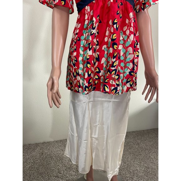 NWT Hype Red Short Sleeve Floral Print Top Size Small - Picture 3 of 7